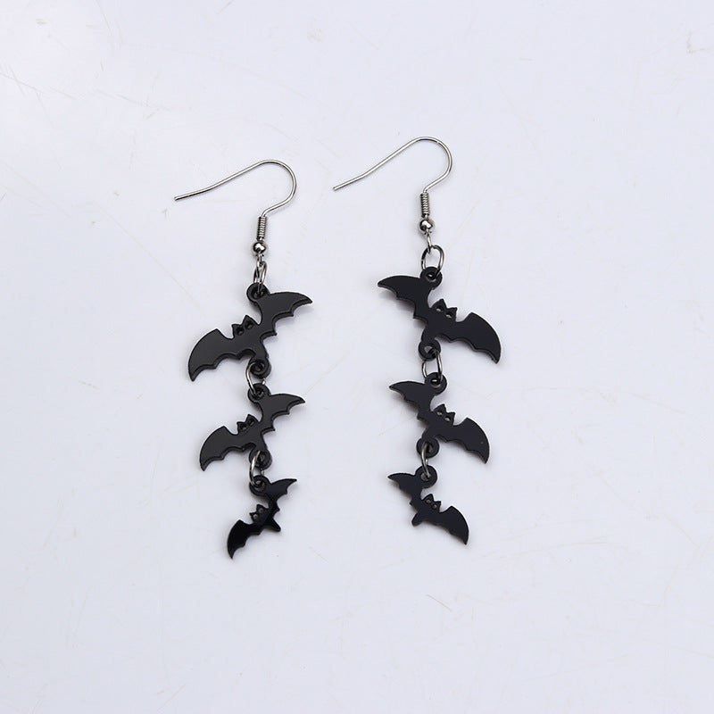 Wholesale Halloween Ladder Bat Acrylic Earrings